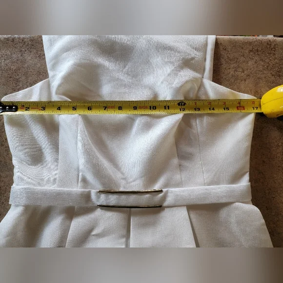 Maniju Ivory Sleeveless Fit and Flare Dress Size M - Picture 4 of 13